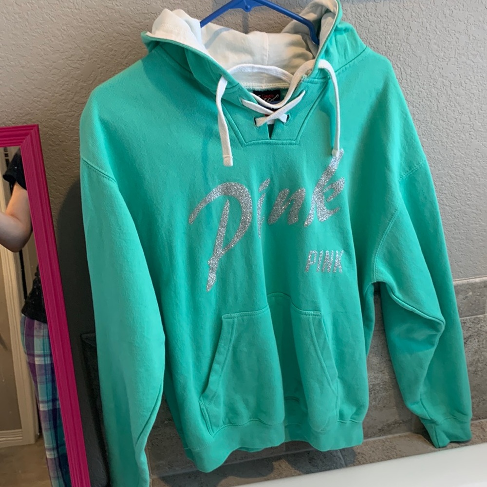 Teal “pink” hoodie